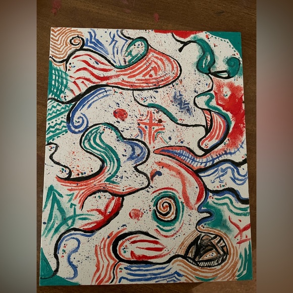 “Deep thoughts” illustration and splash painting - Picture 1 of 7